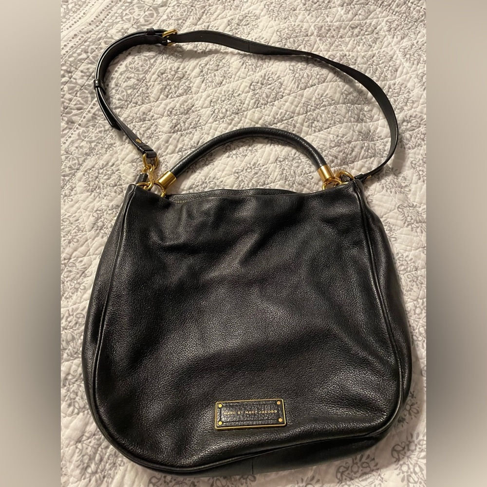 Marc by Marc Jacobs Classic Leather Hobo – Black with Gold Hardware